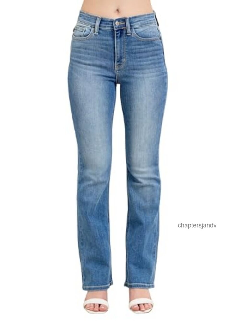 High Waist Classic Contrast Wash Bootcut Jeans